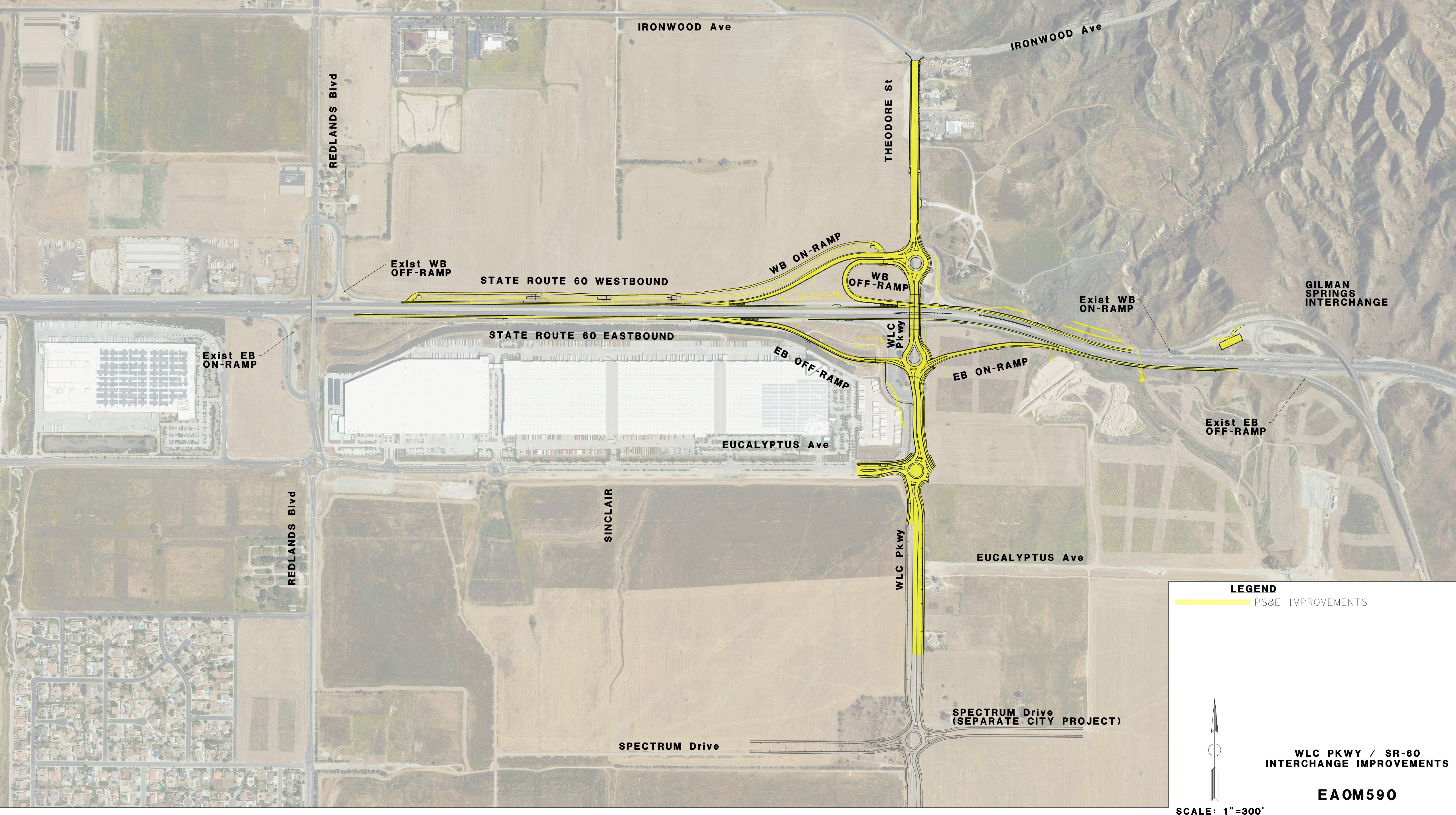 Map of SR-60/World Logistics Center PArkway Interchange Project