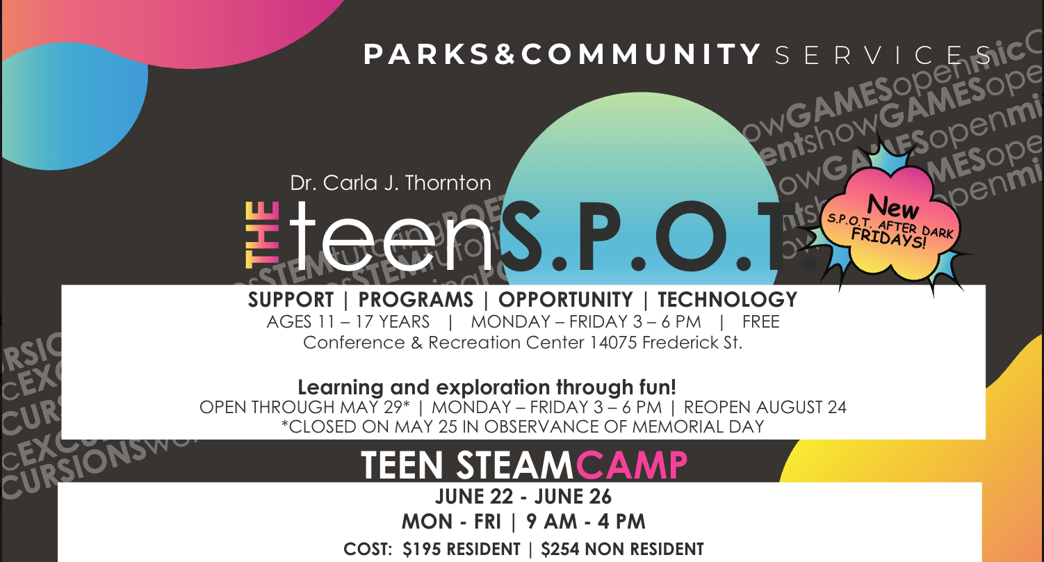 Teen STEAM camp flyer top